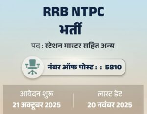 RRB NTPC Vacancy 2025: 5810 Graduate Level Posts Notification Released